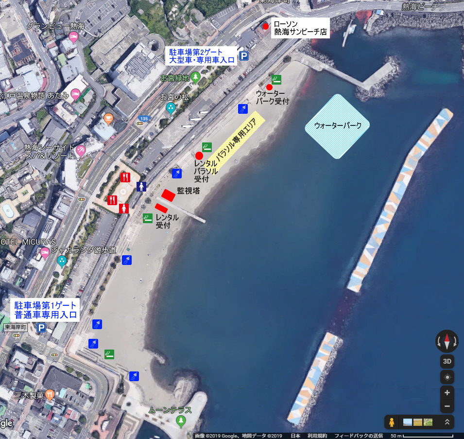 熱海サンビーチ海水浴場地図